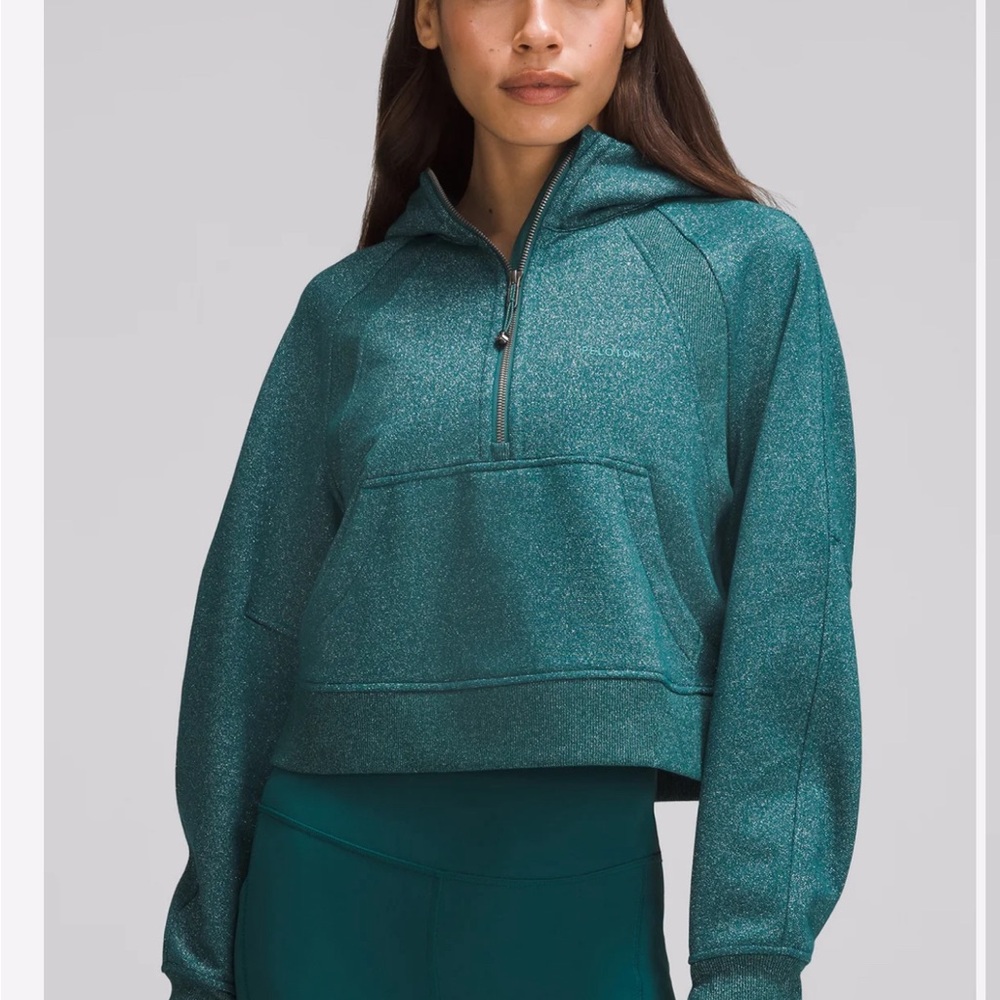 Blue Oversized Cropped Hoodie
